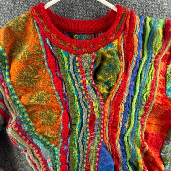 COOGI Australia Pure New Wool Sweater Colorful Red Crew Neck Pullover Medium - Picture 6 of 16